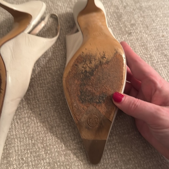 Chanel leather slingback, stone colored, size 36 - Picture 6 of 8